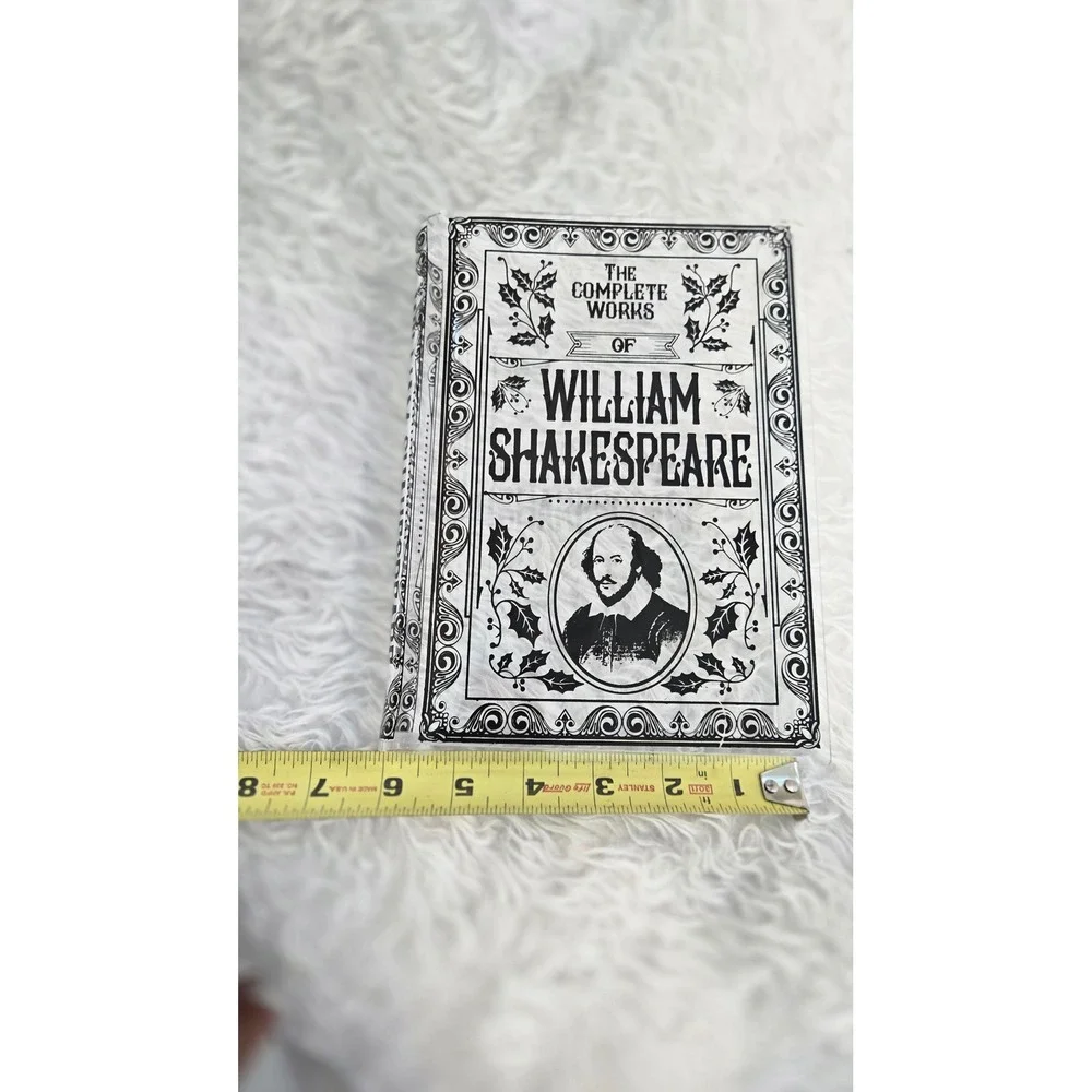 William Shakespeare Book Shaped Clear Acrylic Flower Vase Literary Home Dec 8in